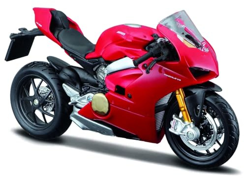Bburago - Ducati Panigale V4, Moto Diecast in Scala 1:18, Replica Dettagliata della Superbike Italiana, Modello Ufficiale con Ruote Libere, Licenza Ducati, Età Consigliata 3+ Anni