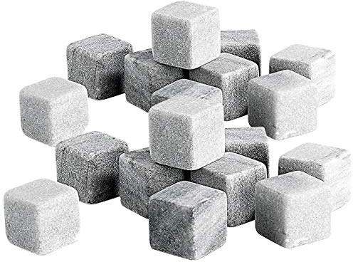 Rosenstein & Söhne Eiswürfel Whisky: 18er-Set Dauer-Eiswürfel aus Speckstein, 22 mm (Künstliche zum Kühlen, Eissteine, Steine)