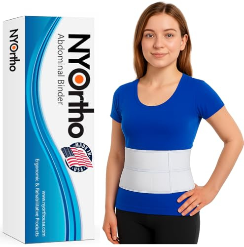 NYOrtho Pediatric Abdominal Binder 6 2-Panel - Post-Surgery Compression Wrap for Teens - Support Belt for Hernia, Muscle Strain, Back Pain, Injury Recovery - Latex-Free - Made in USA (20-30)