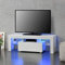 [en.casa] LED-Fernsehtisch 130 x 35 x 45 cm TV Lowboard mit Schublade Glasablage Spanplatte Weiß