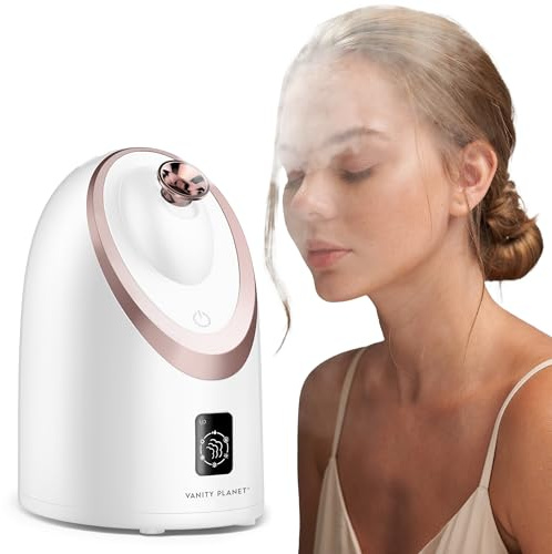 Vanity Planet Senia Hot and Cold Facial Steamer - Face Steamer for Facial Deep Cleaning, Aromatherapy, Detoxifying and Moisturizing - Steamer for Face with 6-Mode Smart Steam Technology