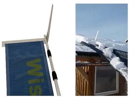 Axis Line Dachschneeräumer Schneerutsche - Schnee vom Dach Räumen mit Teleskopstange wählbar 6 m bis 16 m, 5 m Rutschbanner, Made in Germany