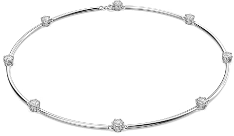 Swarovski Constella necklace, Round cut, White, Rhodium plated