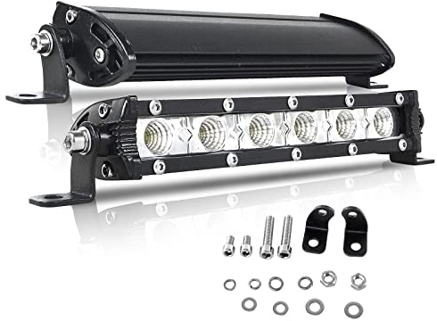 PICAA Led Arbeitsscheinwerfer 7 Zoll 22.5CM 30W einzelne Reihe Led Lichtbalken 12V Slim Led Zusatzscheinwerfer Bar Flutlicht LED Arbeit Licht Bar für SUV Offroad ATV UTV Traktor 4x4 Auto (2 Stück)