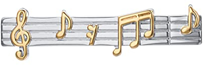 RunootPR Krawattennadel Musik Silber Krawattenklammer Personalisiert für Herren Schmuck Geschenk