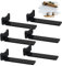 MLOQI 6 stück Schwimmende Regalhalterung, Regalwinkel Schwarz Metall, Tablarträger Unsichtbar Wandhalterung Regal Katzenohr Design (25cm) DE