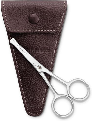 Störtebekker® Premium Bartschere Café - 4,5 Zoll - Bart Schere rostfreier Edelstahl - Barttrimmer Herren - Nasenhaartrimmer - Geschenkidee - inkl. Echtleder Etui - Made in Germany, Solingen