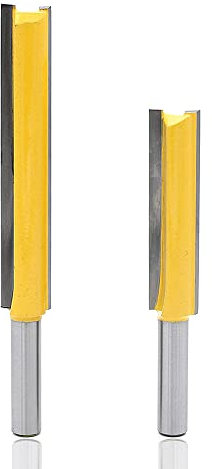 Mesee 2Pcs Fraises à Rainurer Droites en 8mm Tige, Fraises de Fraisage à Bois Mèche Routeur Droite Extra-longue Fraise Defonceuse à Menuiserie 51mm 76mm pour Travail du Bois