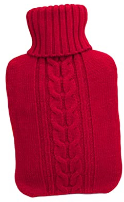 FRCOLOR Housse De Bouillotte Tricotée Pour Femme Étui Housse Confortable Rouge Dimensions