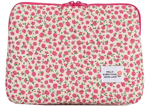 NYCEMAKEUP Bonita funda para portátil, bolsa práctica para portátil, patrón floral, funda para ordenadores portátiles, funda de transporte para portátil con estampado floral, patrón floral, funda para