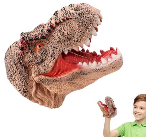 Burattini a Mano - Bambini, Dinosauro T Rex | Pupazzo a Mano in Gomma Flessibile, Giocattolo Dinosauro di Gomma per bambini, Attività di narrazione di Storie, Gioco fantasioso