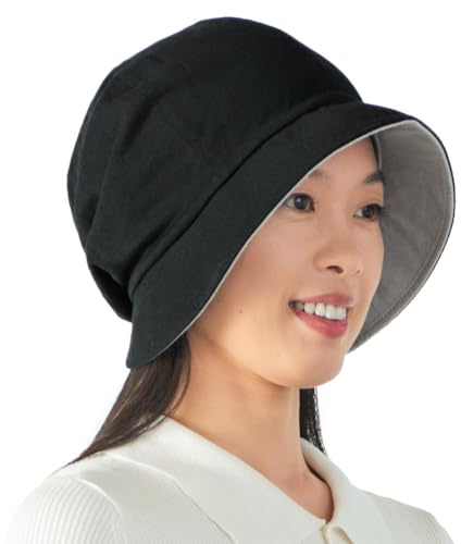 CHARM Solhatt damer sommarmössa – vändbar vikbar ekologisk bomull japansk