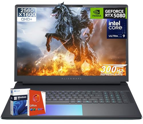 Alienware 18 Area-51 Gaming Laptop 2025, NVIDIA RTX 5080 16GB GDDR7, Intel Ultra 9 275HX (24-Core, Up to 5.4GHz), 18 QHD+ 300Hz, 64 GB DDR5, 1 TB SSD, Backlit KB, w/Windows 11 Pro & Office Lifetime
