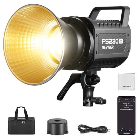 NEEWER FS230B Luce Video LED da Studio, 230W Illuminazione Continua COB Bicolore con Controllo 2.4G/APP, 110000Lux/m, 2700K-6500K, CRI 97+, Attacco Bowens, Panno di Pulizia per Fotografia Videografia