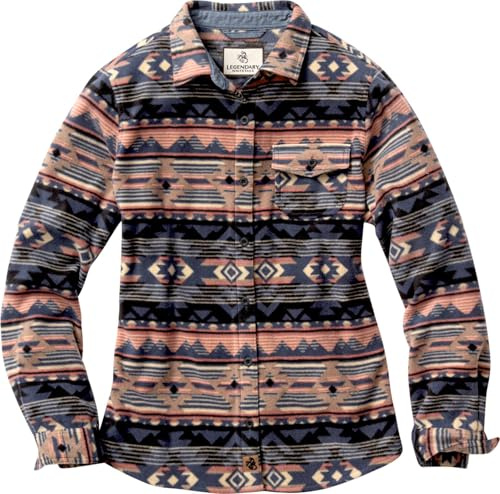 Legendary Whitetails Women's Trail Guide Fleece Button Down Shirt, Catalina Sunrise, Medium