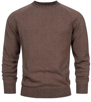 Indicode - INMassum - Maglione da uomo in lana fine con scollo rotondo | Maglione in cotone, XL