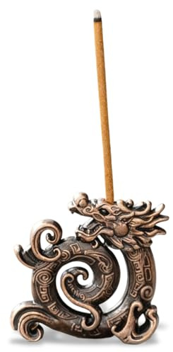 Drago Porta Incenso per Bastoncini, Bruciatore Incenso, Brucia Incenso, Bastoncini di Incenso, Bruciatore Censer, Ottone, Raccoglitori di Cenere