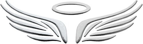 carstyling XXL Aufkleber 3D-Chrome Dimension Angel Wings Silber 60 x 180 mm