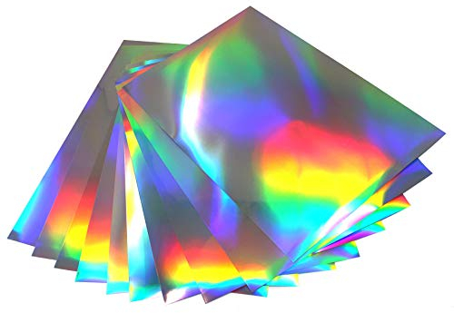 Finest Folia Din A4 Bogen Hologramm Oilslick Bastelfolie Künstlerfolie Plottfolie Plotterfolie Folie Basteln DIY Plotten (10er Set Din A4 Bögen)