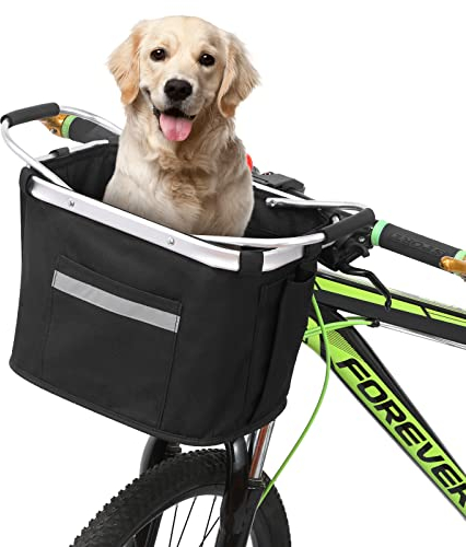 Lixada Fahrradkorb vorne, faltbar, abnehmbar, für Fahrrad, Lenkerkorb, geschlossen mit Seil, verwendet als Korb für Haustiere, Gemüsekorb