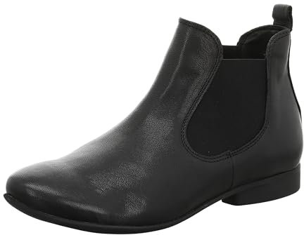 Think! Damen GUAD2 chromfrei gegerbte nachhaltige Stiefelette, SCHWARZ 0000