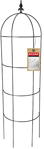 KADAX Rankobélisque en acier revêtu par pulvérisation, rankobélisque 3D, tuteur autoportant, colonne de plantes grimpantes, treillis (h : 150 cm, semi-circulaire)