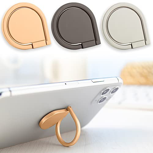 ANTEVIA - Anneaux Support téléphone Universel Rotation 360 en métal | Plus DE 10 MODELES | Bague Doigt pour Smartphone | Couleur : Marron (Zring Marron)