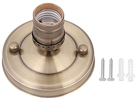 BORDSTRACT Portalampada E26/E27, Base per Lampada da soffitto con Attacco retrò, Base per Lampada, Supporto per Lampada a Sospensione, Adattatore per Lampada a Sospensione(Rame)