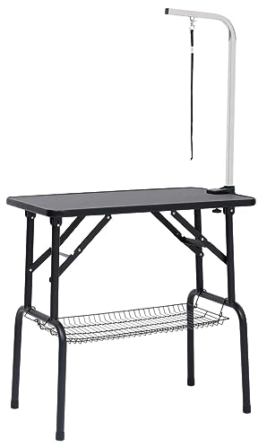 vidaXL Trimmtisch Verstellbar für Hunde 1 Schlaufe Korb Pflegetisch Schertisch