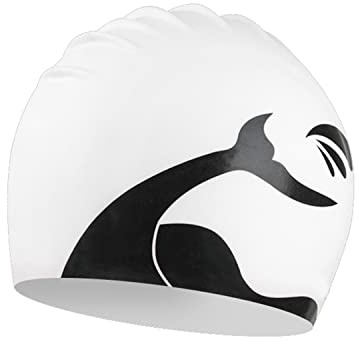 Lin's Liliana Bonnet de bain pour homme et femme - Bonnet de natation en silicone imperméable de qualité supérieure - Unisexe - Bonnet de bain - Coupe confortable - Bonnet de natation (blanc)