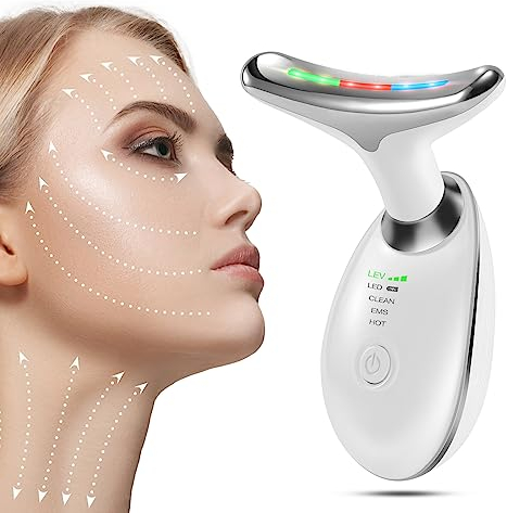 Yofuly Gesichtsmassagegerät gegen Falten, Gesicht Schönheit Gerät mit 3 Modi, 45°C Anti-Falten Gesichtsgerät Hautstraffung & Lifting, EMS Gesichtsmassage für Frauen Männer
