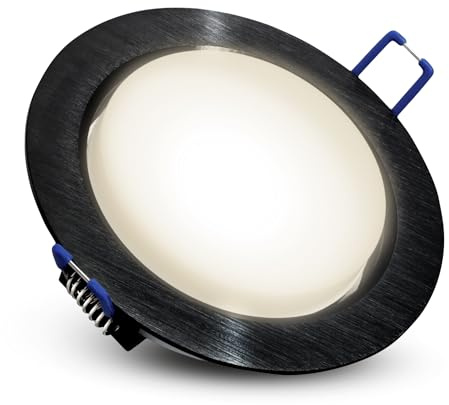 SSC-LUXon RX-3 LED Einbauleuchte schwarz rund flach - inkl. GX53 LED Leuchtmittel 3W neutralweiß - moderner Deckeneinbauspot 230V