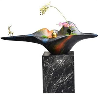 guiling-1986 Fontaine de Jardin Décoration d'eau d'entrée de Porte, Grande Fontaine d'eau à Circulation au Sol du Salon, décoration de Paysage de Fontaine de Jardin Fontaine Exterieure(Noir)