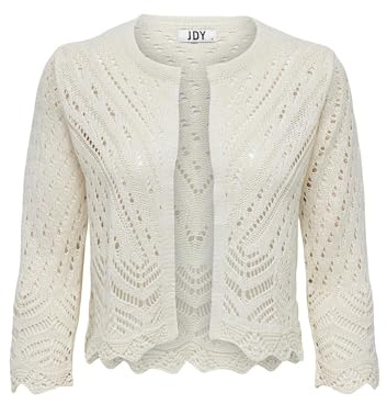 JdY Jdysun 3/4 Cropped Cardigan Knt Noos Ganchillo, Eggnog, XXL para Mujer