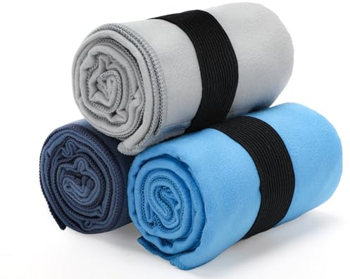 Yaozoon 3 Pack Gym Towel Men Women Quick Dry Microfiber Workout Gear for Body Sweat Sports Exercise Fitness Tennis Running Cycling Hiking Weight Lifting Yoga Towels(3 Pack)
