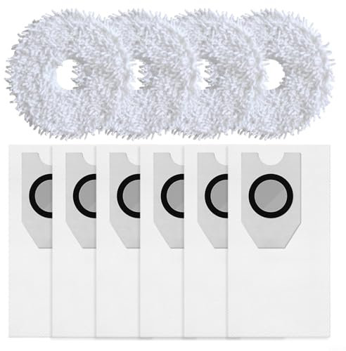 WIIYENA Sac à poussière de rechange pour aspirateur Midea V12 Eureka J12 pour aspirateur Ultra Robot avec chiffons en microfibre Sacs à poussière (A)