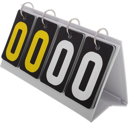 BESPORTBLE Flip Scoreboard Small Tabletop Score Keeper for Snooker Tennis and Volleyball Sturdy Black and Yellow Plastic Portable Score Counter for Sports Competitions
