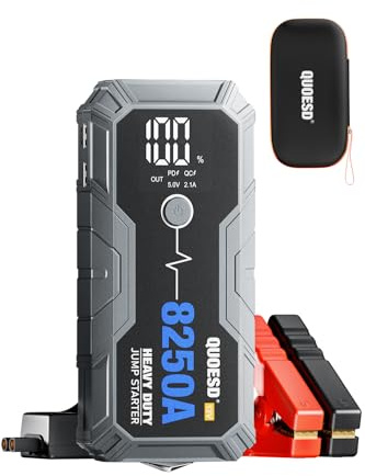 8250A Jump Starter Car Battery Jump Starter Battery Pack (for All Gas or 10.0+L Diesel), 12V Potable Heavy Duty Car Jump Start with 60W Power Bank 48-Months Stand-by Time