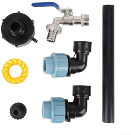 HEBEOT Rubinetto a collo d'oca da giardino, rubinetto a collo di cigno per serbatoio IBC, uscita da 3/4 di pollice per contenitori IBC da 1000 litri, barili per pioggia e serbatoi di acqua piovana