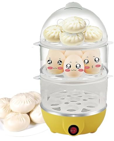 Cuiseur À Œufs Durs Électrique - avec 3 Niveaux de Cuisson,Appareil Cuiseur Vapeur avec Arrêt Automatique pour Céréales et Bouchées