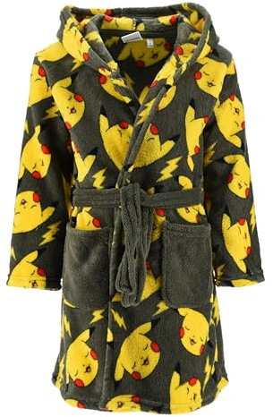 Pokémon Robe De Chambre pour Garçon, Robe Doux Motif Pikachu Peignoir en Polaire Velours, Taille 8 Ans | Vert