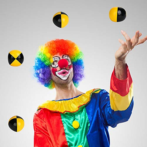 RASTKY Set di Palline da Giocoliere Durevoli Palline in PU Giallo per Giocare a Clown Principianti, 3 da Giocoliere per Bambini e Giocolieri