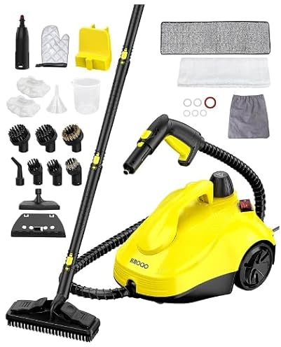 KROQO Steam Cleaner For Home, Steam Mop with 23 Accessories, Powerful Multipurpose Steamer for Cleaning to Remove Grime, Grease, 16.4ft Power Cord, Grout, Floor. Sofas, Upholstery