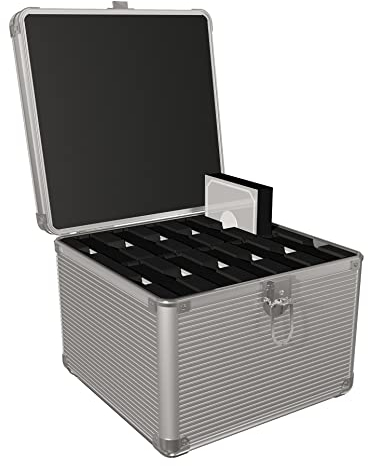 Icy Box IB-AC628 Kunststoff-Schutzkoffer für 10x 2,5/3,5 Laufwerke inkl. Schutz gegen statische Aufladung und Stöße (silber)
