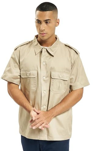 Brandit US Shirt Short Sleeve, color: beige, size: M