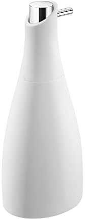 COSMIC Saku Minimalistischer Seifenspender aus Acryl und Glas. Nachfüllbares Zubehör mit 300 ml für Badezimmer und Küche, Mattweiß