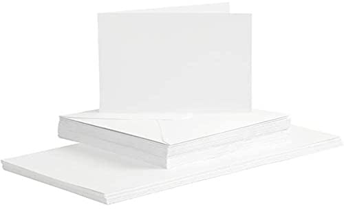Creativ 23115 Cards & Envelopes, card size 15x15 cm, envelope size 16x16 cm, white, 50sets