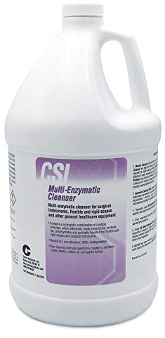 Multi Enzymatic Liquid Medical Instrument Cleaner Concentrate for Veterinary and Surgical Equipment Presoak and Reprocessing, For Use with Ultrasonic Units and Manual Cleaning, 1 Gal