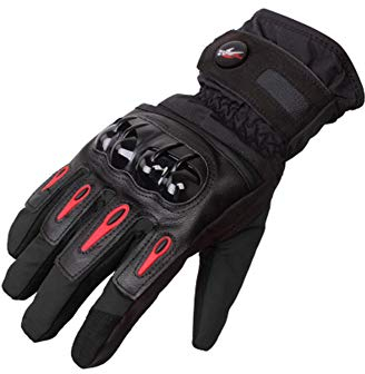 RunSnail 2KP CE Guanti da Moto per Uomo Donna, Guanti da Moto Invernali, Guanti Antivento Impermeabili Guanti Termici Touch Screen per Motocross Racing BMX MTB Ciclismo (L)