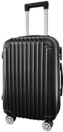 Panana Lightweight 3pcs/ 2pcs/ 20/24/28inch Hand Cabin Luggage Durable Hard Shell PP Suitcase Trolley Travel Holiday Case with 4 Wheels (Black, 28inch)